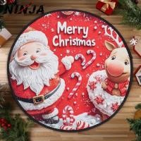 ราคา พรมปูพื้นห้องนั่งเล่น Xmas | พรมซานตาคลอสกํามะหยี่, พรมทรงกลมกันลื่นสำหรับตกแต่งวันหยุด, ตกแต่งคริสต์มาสรอบๆ ห้องนอนให้น่าอยู่ (42467576661)