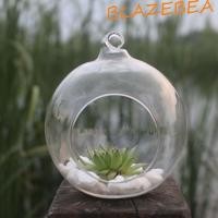 ราคา BLAZEBEA แขวน Tealight ผู้ถือ,ใสแขวนแจกันแก้ว,บอลลูนคอนเทนเนอร์ Borosilicate แก้ว 6/8/10/12/15 ซม.Succulents พืช Ball คอนเทนเนอร์ตกแต่งบ้าน (48158170467)