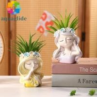 ราคา น้ํานางฟ้าหัวกระถางต้นไม้,การ์ตูนน่ารักสาวใบหน้ากระถางดอกไม้,มัลติฟังก์ชั่แฮนด์เมดงานฝีมือเรซินกันน้ํารูปชาวไร่สวนคอร์ทย (40829676187)