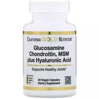 ราคา California Gold Nutrition, Glucosamine, Chondroitin, MSM Plus Hyaluronic Acid, 60 Veggie Capsules ของแท้จาก USA (5040274864)