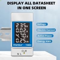ราคา 4in1 AC Monitor 110V 220V 100A แรงดันไฟฟ้าวัตต์ KWH Power Energy Meter โวลต์มิเตอร์ Wattmeter (22837643879)