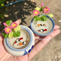 ราคา อ่างปลาจิ๋ว อ่างปลาคราฟ โมเดลจิ๋ว แต่บ้านไอ้ไข่ เสริมฮวงจุ้ย (11774506950)