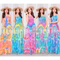 ราคา SD021 แมกซี่เดรส เดรสยาว สายเดี่ยวใหญ่ ลายมัดย้อม ก้นหอย ผ้าสปันพริ้วสวย ชายต่อระบาย ใส่แล้วดูผอมเพรียว สาวอวบอ้วนใส่ได้ (21458398202)