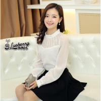 ราคา เสื้อแฟชั่นผ้าใยแก้วสีขาว ส่งฟรี EMS (6510361)