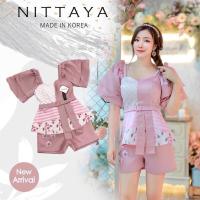 ราคา Nittaya : เซ็ตเสื้อ+กางเกงขาสั้นสีชมปักดอกไม้ (12662696451)