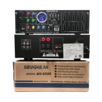 ราคา SOUNDMILAN แอมป์ขยายเสียง เครื่องขยายเสียง AC/DC Bluetooth USB รุ่น AV-3325 (26280371715)