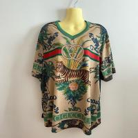 ราคา เสื้อสาวอวบผ้าสลาฟ คอวีเขียวรูปเสือ(มือสอง) (25682976170)