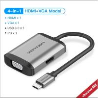 ราคา อุปกรณ์แปลงสัญญาณ USB-C CONVERTER HUB 4IN1 HDMI/VGA/USB 3.0/PD (8370589644)