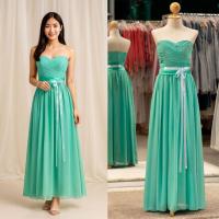 ราคา ชุดแซกสวยหรู SIZE S ด้วยชุดราตรียาวสีฟ้า เกาะอก พร้อมส่ง YI076-GRN (16887899409)