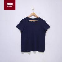 ราคา MUJI, เสื้อยืดแขนสั้นคอวีสีกรม (19168451812)