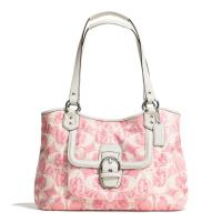 ราคา Coachของแท้% กระเป๋าถือ Coach รุ่น Campbell Snake C Print Carryall สีชมพูหวานๆ (888091249)