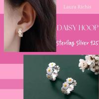 ราคา ต่างหูเงินแท้ / เงินแท้ 100% / ดอกไม้ / ต่างหูดอกเดซี่ / Luara Richis / ต่างหูเงินS925 / Daisy Hoop (19187375369)