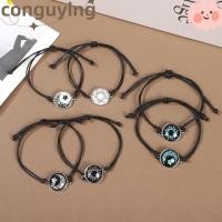 ราคา ช่วยเหลือ สร้อยข้อมือคู่, สร้อยข้อมือถักเรืองแสงแบบปรับได้, เครื่องประดับคู่โซ่มือดวงจันทร์พังก์ย้อนยุค (50207668473)