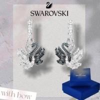 ราคา ต่างหู Swarovski ทรงหยดน้ำ สไตล์ Black Swan งานเงินแท้ (41129226931)