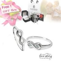 ราคา Finejewelthai แหวนคู่ ดีไซน์อินฟินิตี้ เงินแท้925 ชุบทองคำขาว ฝังเพชรแท้ Diamond_Gift_set60 (50558245230)