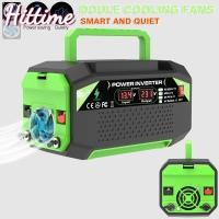 ราคา HITTIME 300 W/500 W Sine Wave รถอินเวอร์เตอร์ 12 V DC ถึง 110 V/220 V AC 2 USB และ 2 Type-C ชาร์จและ Dual Outlets จอแสดงผล LCD อะแดปเตอร์ป้องกันสําหรับ Travel L5T3 (49254912779)