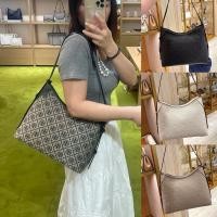 ราคา ของแท้ %Tory Burch Genuine Leather Shoulder Bag Hobo Bagกระเป๋าสะพายข้างขนาดใหญ่ มีซิป ปรับสายได้ (55208185853)