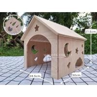 ราคา บ้านกระต่าย บ้านไม้สำหรับสัตว์เลี้ยง ขนาดใหญ่เหมาะกับกระต่าย hl nd mr แกสบี้ ชินชิล่า แพรี่ด็อก ทรงอวกาศ (23389788351)