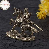 ราคา OnePeache ทองเหลืองเทพเจ้าแห่งความมั่งคั่งขี่ม้า Guan Gong รูปปั้นอุปกรณ์ตกแต่งบ้าน TH (46057466216)