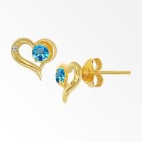 ราคา A.CEMI Blue Topaz- Earring เสริมความสําเร็จ ต่างหูพลอยแท้ บลูโทพาส ต่างหู เงินแท้ ชุบทอง 18K (12810141010)