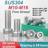 ราคา [XM] สกรูหัวจมหกเหลี่ยมเกลียวละเอียดสแตนเลส 304, M10-M16, DIN 912, สกรูหัวจมหกเหลี่ยมเกลียวละเอียด (49806306047)