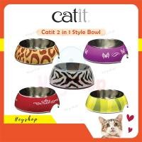 ราคา Catit 2 In 1 สไตล์ชามสแตนเลสใส่ 160ml อาหารสัตว์เลี้ยงจานดื่ม Anti Slip Bekas Makan Kucing (54356442261)