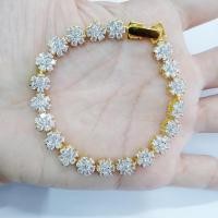 ราคา สร้อยมือดอกพิกุล พลอยสี และเพชร cz ชุบทองไมครอน ราคาพิเศษ (10985140578)