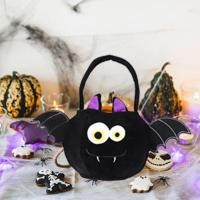 ราคา Cross-border ใหม่ตกแต่งฮาโลวีน Super Soft Plush Tote Bag เทศกาลผีเด็ก Candy ของขวัญกระเป๋า Black Ca (25636849510)