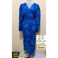 ราคา เดรสยาวผูกข้าง ป้าย Shein เดรสสีน้ำเงิน ใส่เที่ยวทะเล ใส่ออกงาน มือสองสภาพใหม่มาก ขนาด อก 38“ เอว 44” ยาว 46“ (57204942353)