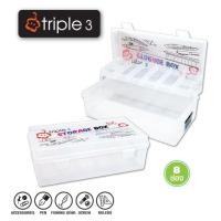 ราคา กล่องพลาสติกอเนกประสงค์ "333" 2 ชั้น 8 ช่อง triple3 ใส R761 (7121367625)