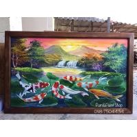 ราคา ภาพวาดปลาคราฟ 8 ตัว ภาพวาดมงคล พร้อมกรอบไม้ ขนาด 69x109 cm. (5378642319)