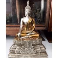 ราคา พระพุทธปางมารวิชัยเนื้อทองเหลืองขัดเงินขัดทอง (13722305853)
