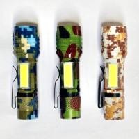 ราคา แบบพกพา 3 โหมด Mini LED Army Torchlight Lampu Suluh ไฟฉาย LED / USB ชาร์จ (1 หน่วย) (43926202521)