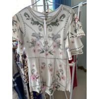 ราคา จั้มสูทขาสั้นแขนระบาย งานป้าย Wila size M (8108607356)