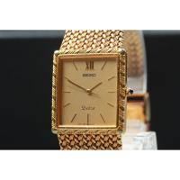 ราคา Vintage 1985 [N MINT] Seiko Dolce 9531-5100 Gold Square 25mm Quartz Men's Watch (57457664728)