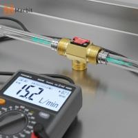 ราคา Marbit ทองเหลือง Water Flow Sensor Hall Effect Flow Meter Liquid Flow Rate Sensor ทองเหลือง Flow Switch Digital Monitoring Detector null (46007732196)
