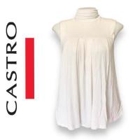 ราคา Castro(แคสโทร) GC103 เสื้อผู้หญิง แขนกุด คอเต่า สีขาว มีโบว์ผูกคอด้านหลัง ผ้าเส้นไยเรยอน (17099429420)