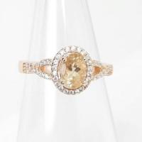 ราคา แหวน มอแกไนต์ Morganite พลอยแท้ เจียรไน ขนาด 5×7 มม.ตัวเรือนเงิน 925 ชุบพิงค์โกลด์ ขนาด 54 (5389793671)