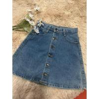 ราคา กระโปรงยีนส์ กระดุมหน้า ป้าย look trend size s (16596708007)
