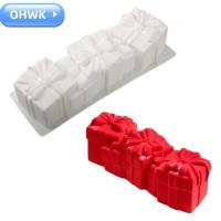 ราคา OHWK French Mousse Mould, Cubic Square Shape Long Strip Shape Mousse Cake Moulds, Kitchen Bakeware Bow Gift Box Shape Food Grade Silicone Silicone Cake Molds Cake Decor (55758130871)