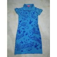 ราคา ส่งต่อ!! เดรสโปโล Playboy แท้ สีฟ้า พิมพ์ลายทั้งตัว สินค้าสภาพดีมากเหมือนใหม่ สียังไม่ซีด ผ้าดียับยาก ไม่สั้นมาก (24807903472)