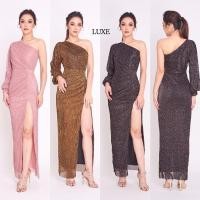 ราคา M9 S-L Maxi dress แม็กซี่เดรส เดรสยาว ไหล่เดียว สีชมพู สีทอง สีดำรุ้ง เดรสออกงาน ชุดออกงาน ชุดราตรี ชุดไปงานแต่ง LUXE (19244656312)