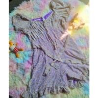 ราคา จั๊มสูทสีม่วงผ้าชีฟองแขนตุ๊กตากางเกงระบาย (18941526729)