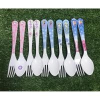 ราคา ช้อน+ส้อมเมลามีน 7.25" ลายการ์ตูน ลิขสิทธิ์แท้ 100% (SP/F2358) (3240886741)