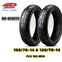 ราคา ยางนอกมอเตอร์ไซค์PCX150 ขนาด100/70-14&120/70-14(หน้าหลัง) ขอบ14TL ยี่ห้อ ND RUBBER ลาย SPORTY (13908196189)