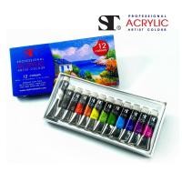 ราคา สีอะคริลิค ST สี หลอดเงา 7.5ml. ชุดสีอะคริลิค Acrylic (จำนวน 1 กล่อง) (21053274276)