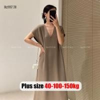 ราคา Plus Size✅เดรสสาวอวบ ไซส์ใหญ่ ผู้หญิง เดรสแขนกุด สาวอวบ เดรสยาว แขนกุด คอวี ทรงหลวม ฤดูร้อน เกาหลี สไตล์ลำลอง Oversize พลัสไซส์ สาว อวบอ้วน ใส่ได้ (42718274447)