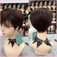 ราคา วิกผมแท้ ทรงซอยสั้นมีวอลุ่มทอขวัญหน้าปัดๆ (43827281099)