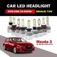 ราคา Hys2pcs สําหรับ Mazda 3 BL BM BN 2009-2023 LED ไฟหน้ารถสูง Low Beam หลอดไฟ 8000LM 72W COB 6000K แสงสีขาวไฟหน้า LED อัตโนมัติ (29727254471)