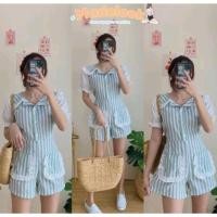 ราคา จั๊มสูทขาสั้น สีเขียว (23950496328)